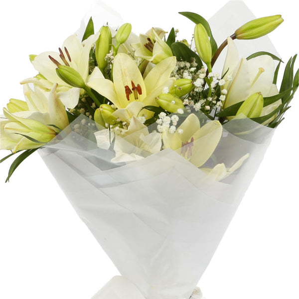 A Classic White Lilies Bouquet